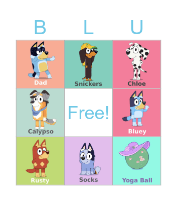 Bluey Episode Pictures Bingo Card