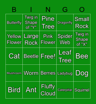 Nature Bingo! Bingo Card