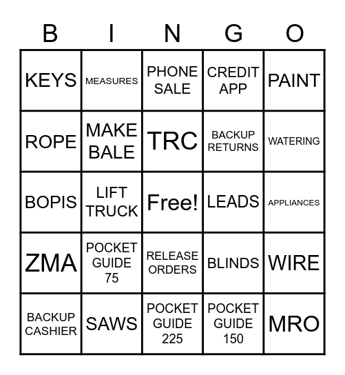 KNOWLEDGE Bingo Card