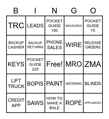 KNOWLEDGE Bingo Card