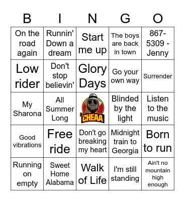 Road-Trip Classics Bingo Card