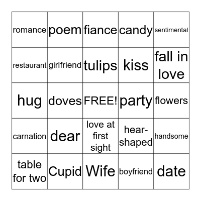 Valentine's Bingo Card