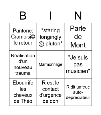 Pop-Punk R Bingo Card