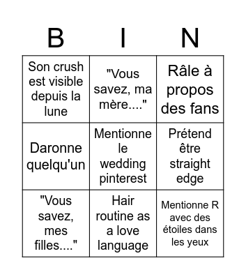 Pop-Punk Sous Bingo Card