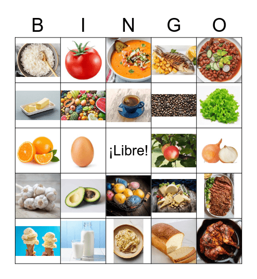 La Comida Bingo Card