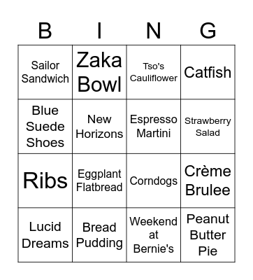 SOB East BINGO Card