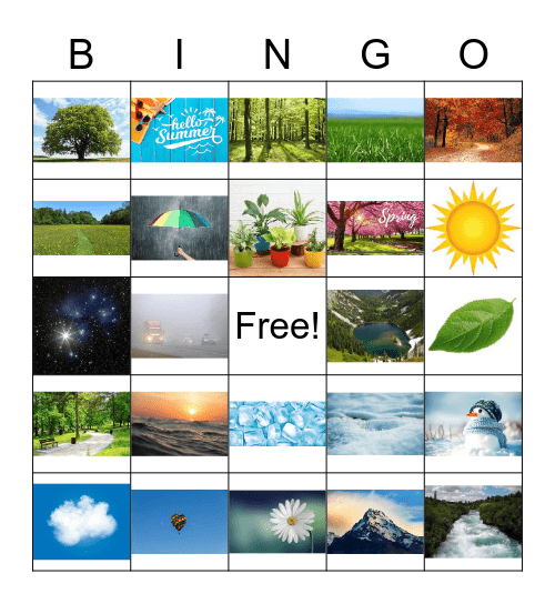 Creation Bingo Card