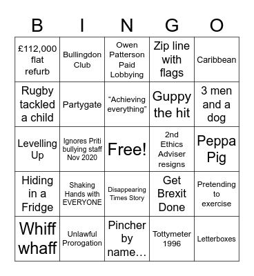 BOJO BINGO Card