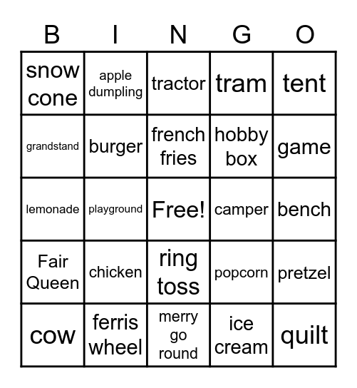 FAIR BINGO Card