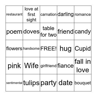 Valentine's Bingo Card