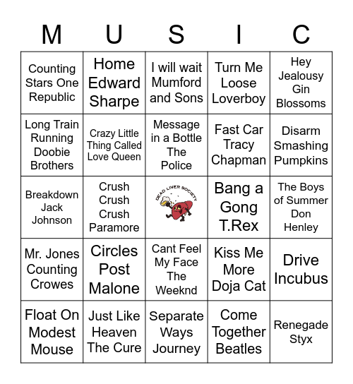 Road Trip! Bingo Card