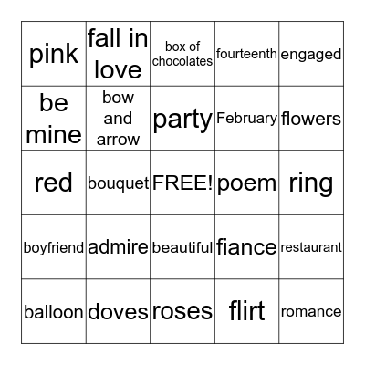 Valentine's Bingo Card