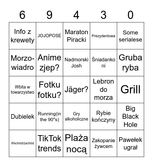 Jastarnia check Bingo Card