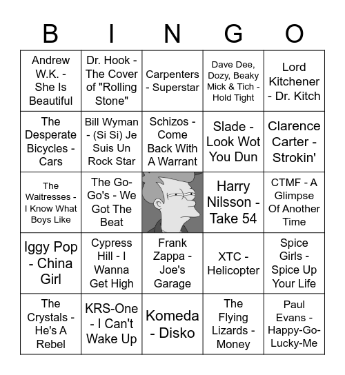 Vinyl Bingo Card