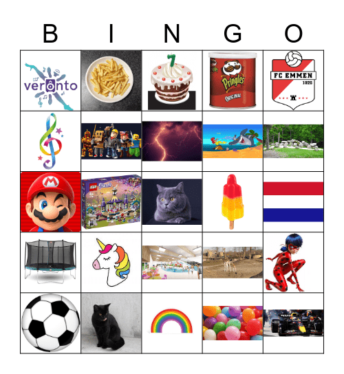 Unicorn Verjaardag Luc Bingo Card