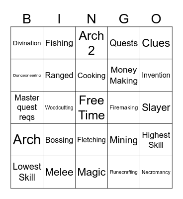 Skilling Bingo Card