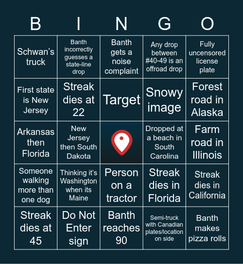 GEOGUESSR BINGO Card