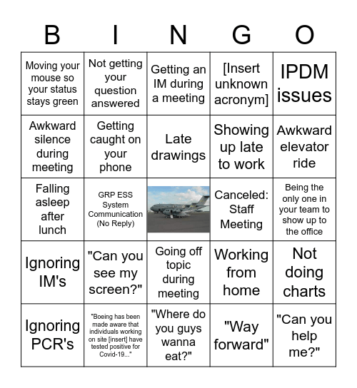 C-17 Bingo Card