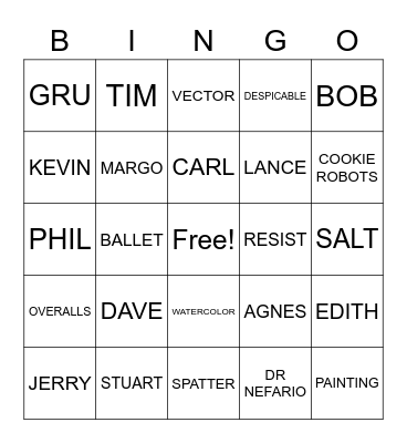 MINION BINGO Card