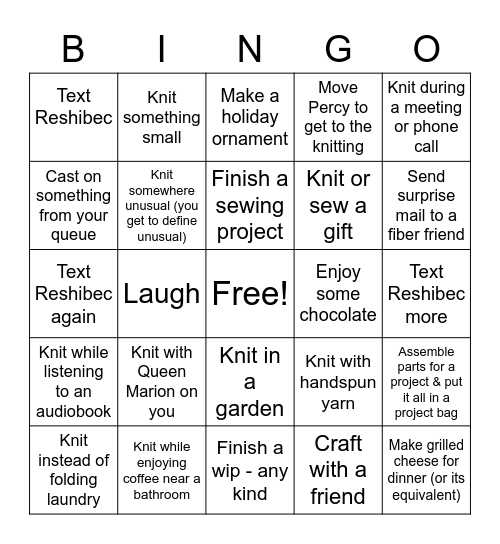 Alex Loves BINGO ! Bingo Card