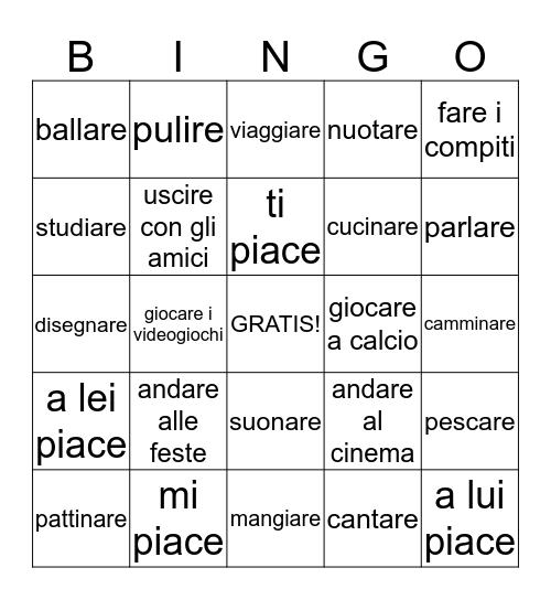 AGLI ITALIANI PIACE IL CALCIO! Bingo Card