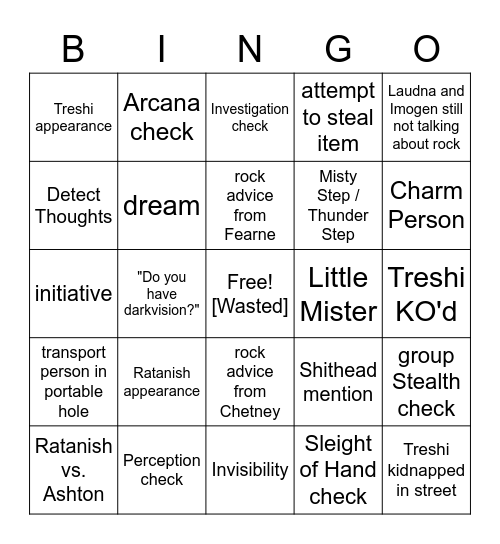 Grand Theft Auto: Bassuras [Critical Role 3.26] Bingo Card