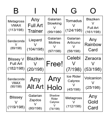 Chilling Reign Bingo Card