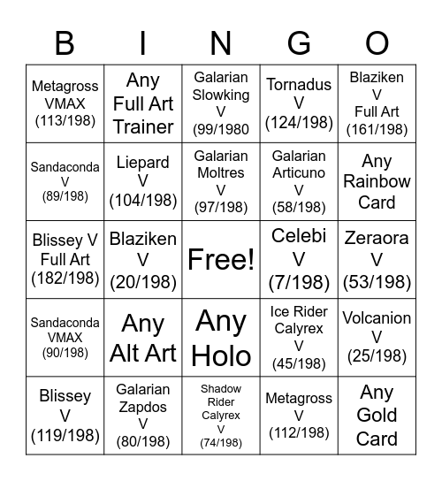 Chilling Reign Bingo Card