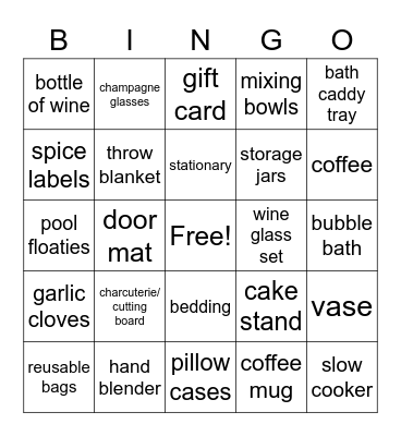 Pop the Champagne She's Changing Her Last Name Bingo Card