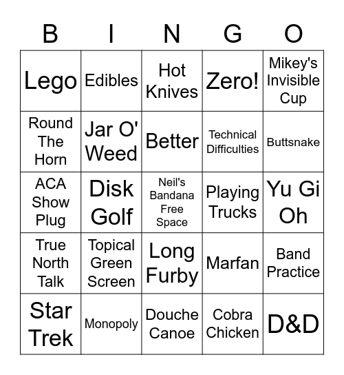 Neil The 604 BINGO Card Bingo Card