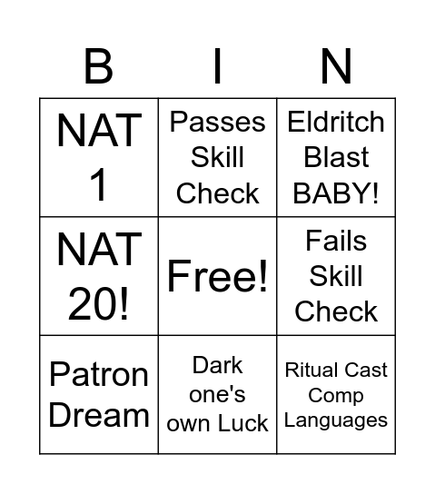 Phil Bingo Card