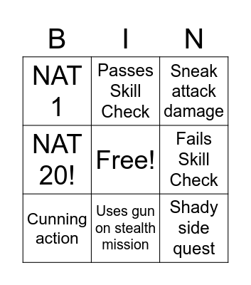 Brent Bingo Card