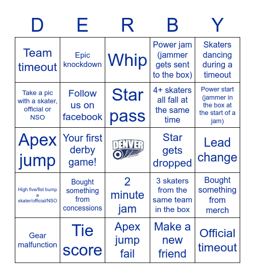 Roller Derby Bingo! Bingo Card