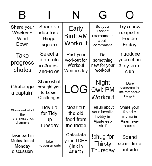 CRETACEOUS BINGO Card