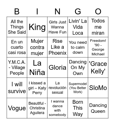 Pride 2022 Bingo Card