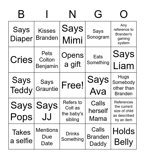 WWJD - What Will Jenny Do Bingo Card