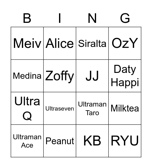 皇帝肝Cal分子打老母🍕AlphaBee動心HuntCoins#9513 Bingo Card
