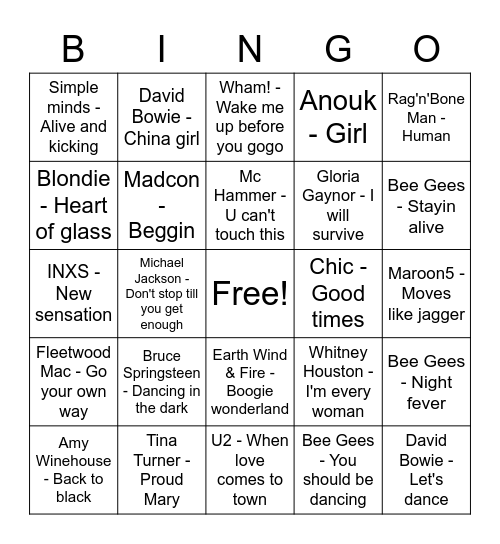De grote Rene 60 jaar Bingo Card
