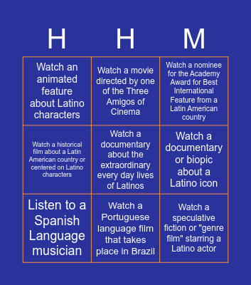 Hispanic Heritage Month Bingo! Bingo Card