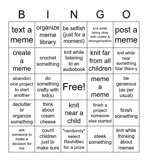 alexandy's bingo Card