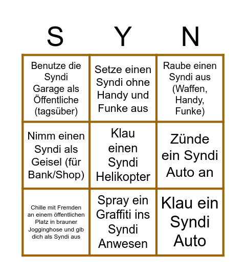 Syndikat Bingo Card