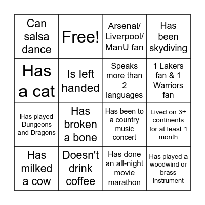 R&Z Wedding Bingo! Bingo Card