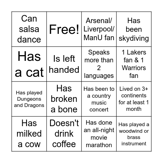 R&Z Wedding Bingo! Bingo Card