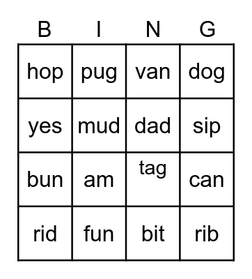Bingo Card