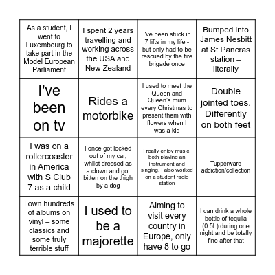 People Bingo Card