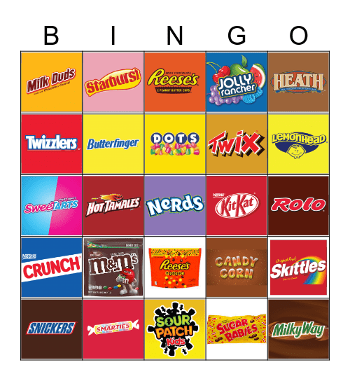 Halloween Candy Bingo Card