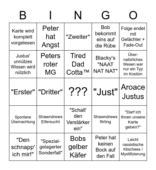 Die Drei ??? Bingo Card