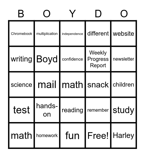 Meet the Teacher Mrs. Held Bingo Card