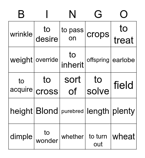 What makes you, you Bingo Card