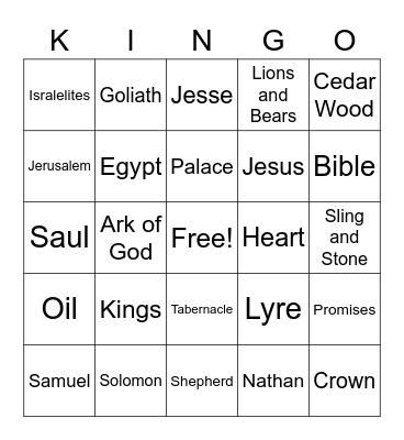 Kingo Bingo Card